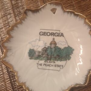 Georgia Souvenir Decorative Plate with Gold Trim
